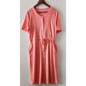 Ultra Soft Women's size Medium Peach Casual Old-style Sleepwear Peach Dress